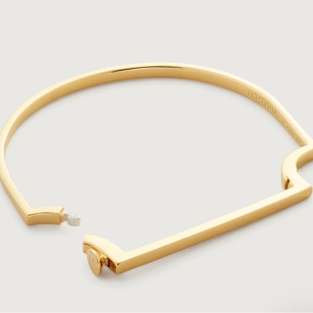MONICA VINADER Gold Open-Ended Square Bangle Bracelet